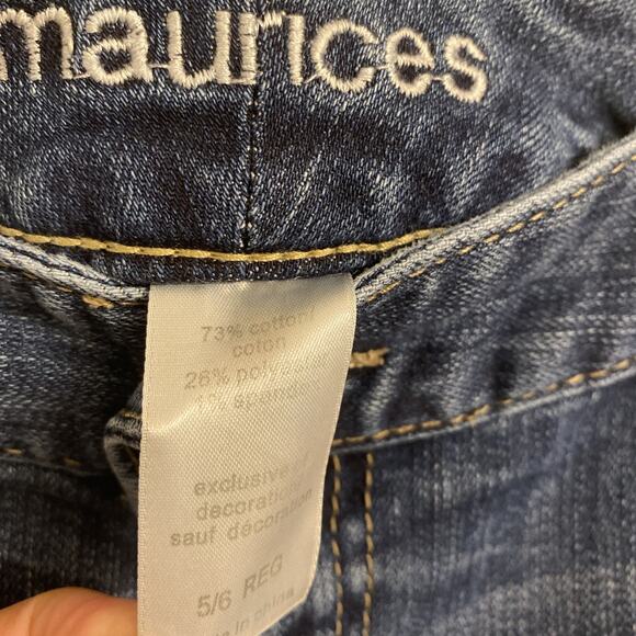 Maurices Blue Jean Embellished Embroidered Women's Size 5/6 Skinny Y2K - Picture 3 of 6
